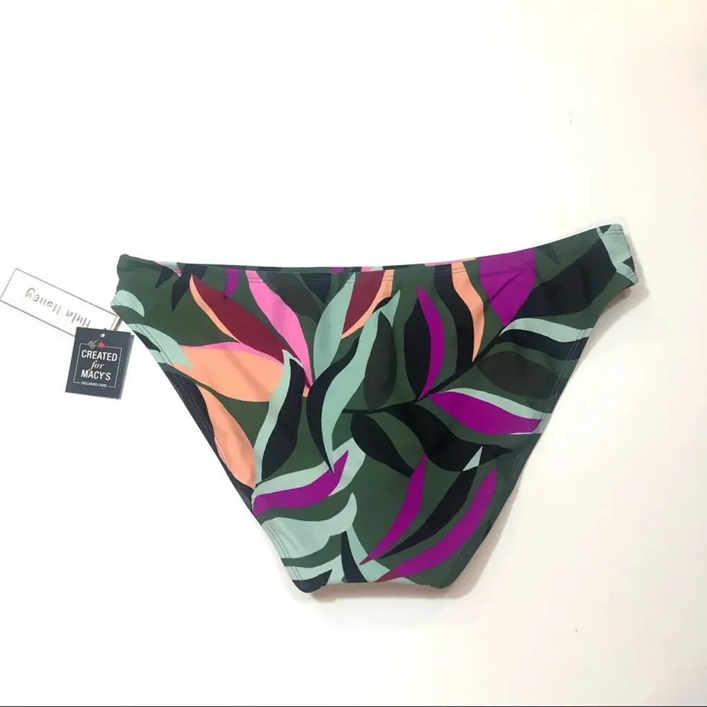 Hula Honey olive floral hipster bikini swim bottom